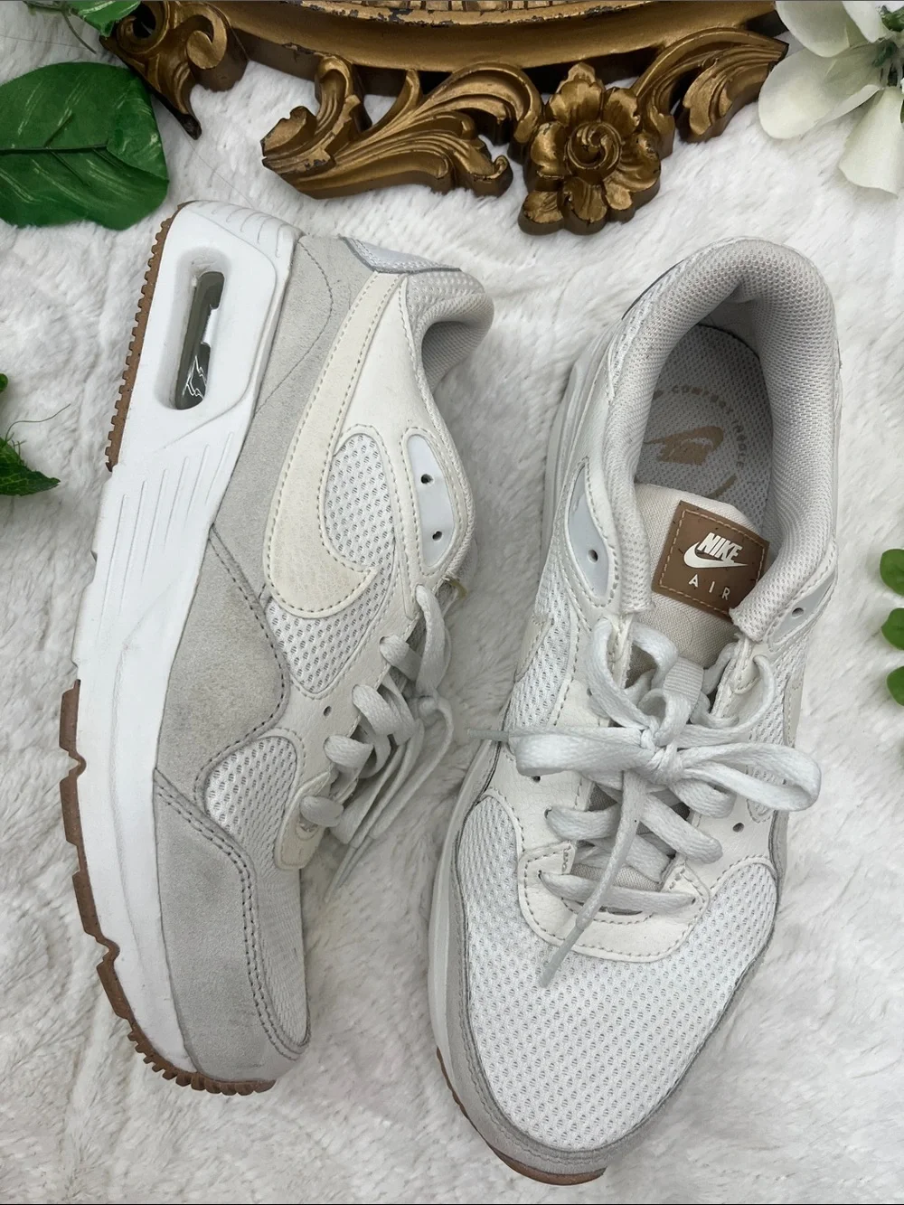 Nike Air Max White & Light Gray Athletic Sneakers
